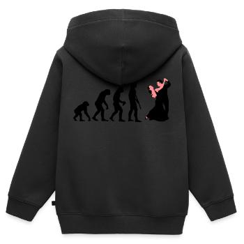 evolution_tanzpaar_a_2c - Sweat Premium à capuche zippé enfant bio - noir - Dos - AI Model Kid Male (0cm)