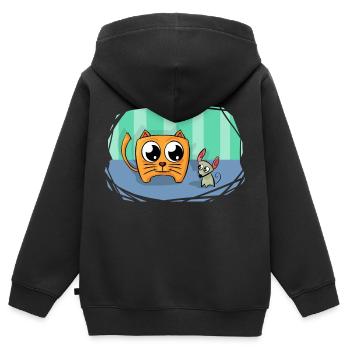 bat61 - Sweat Premium à capuche zippé enfant bio - noir - Dos - AI Model Kid Male (0cm)