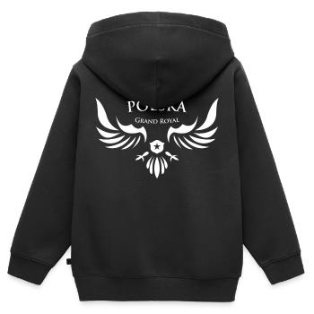 pologne - Sweat Premium à capuche zippé enfant bio - noir - Dos - AI Model Kid Male (0cm)