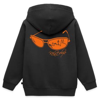 Köln Deluxe Brillenmotiv - Kinder Premium Organic Zip Hoodie - Schwarz - Hinten - AI Model Kid Male (0cm)