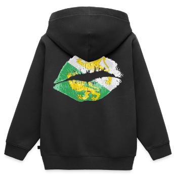 Kiss (Thurgovie) - Sweat Premium à capuche zippé enfant bio - noir - Dos - AI Model Kid Male (0cm)