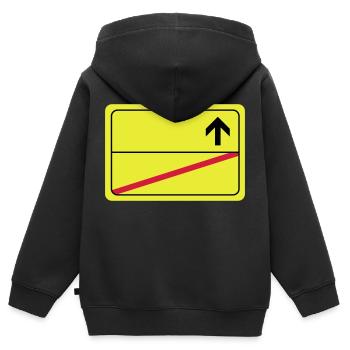 leeres Ortsschild - Kinder Premium Organic Zip Hoodie - Schwarz - Hinten - AI Model Kid Male (0cm)