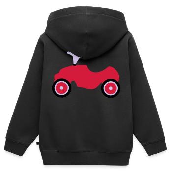 Spielzeug Auto - Kinder Premium Organic Zip Hoodie - Schwarz - Hinten - AI Model Kid Male (0cm)