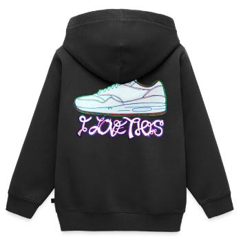 Airmax Sneaker Turnschuhe - Kinder Premium Organic Zip Hoodie - Schwarz - Hinten - AI Model Kid Male (0cm)