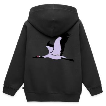 Crane - Kids Premium Organic Zip-up Hoodie - black - Back - AI Model Kid Male (0cm)