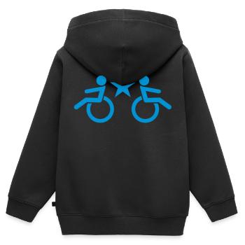 Rollstühle kühlen Stern aktiviert Design - Kinder Premium Organic Zip Hoodie - Schwarz - Hinten - AI Model Kid Male (0cm)