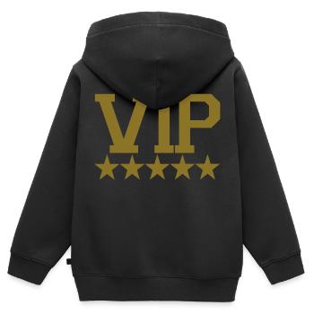 VIP - Kinder Premium Organic Zip Hoodie - Schwarz - Hinten - AI Model Kid Male (0cm)