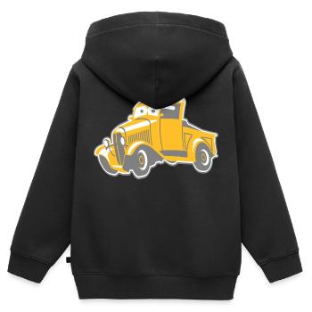 lustiger Pickup für Kids - Kinder Premium Organic Zip Hoodie - Schwarz - Hinten - AI Model Kid Male (0cm)