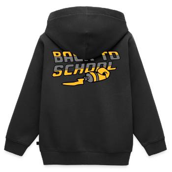 Back To School - Kids Premium Organic Zip-up Hoodie - black - Back - AI Model Kid Male (0cm)