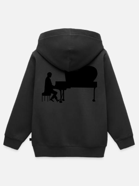 Pianist - Kinder Premium Organic Zip Hoodie - Schwarz