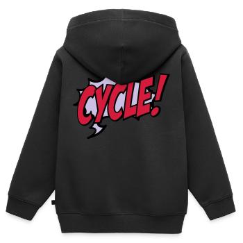 Radsport - Kinder Premium Organic Zip Hoodie - Schwarz - Hinten - AI Model Kid Male (0cm)