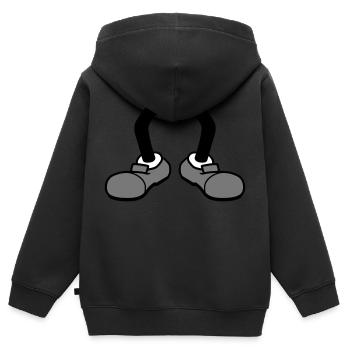 2 beine ohne koerper comic cartoon fuss schuh desi - Kinder Premium Organic Zip Hoodie - Schwarz - Hinten - AI Model Kid Male (0cm)