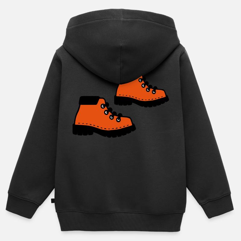 Wanderschuhe - Kinder Premium Organic Zip Hoodie - Schwarz