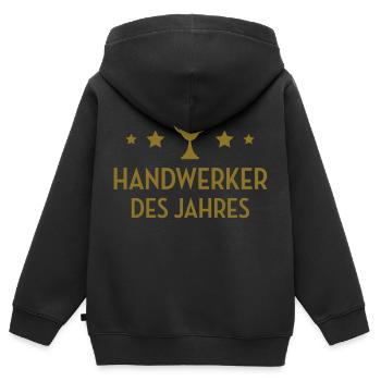Handwerker Handwerkerin Handwerk Kunsthandwerk - Kinder Premium Organic Zip Hoodie - Schwarz - Hinten - AI Model Kid Male (0cm)