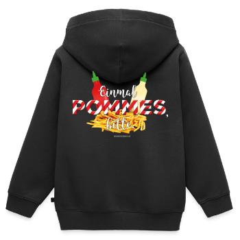 Pommes Schranke T-Shirt Design - Kinder Premium Organic Zip Hoodie - Schwarz - Hinten - AI Model Kid Male (0cm)