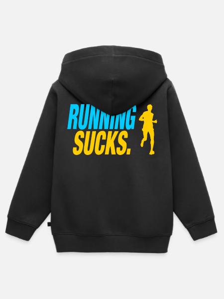 Running Sucks - Kinder Premium Organic Zip Hoodie - Schwarz