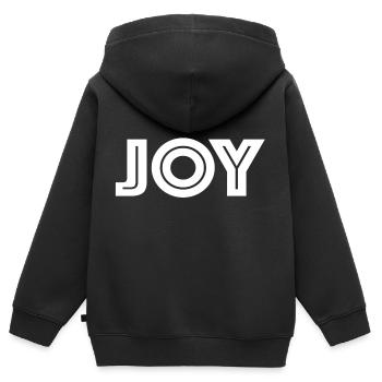 La joie - Sweat Premium à capuche zippé enfant bio - noir - Dos - AI Model Kid Male (0cm)