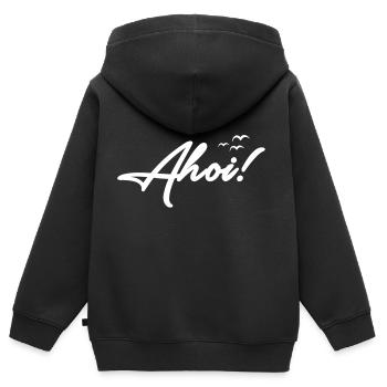 Ahoi! - Kinder Premium Organic Zip Hoodie - Schwarz - Hinten - AI Model Kid Male (0cm)