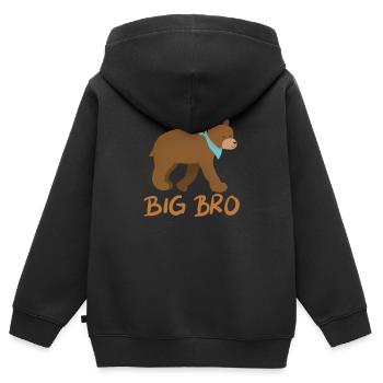 Big Bro Big Brother Bear - Sweat Premium à capuche zippé enfant bio - noir - Dos - AI Model Kid Male (0cm)