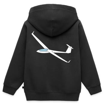 ls8neo gleiten Pilot Segelflugzeug Segelflieger - Kinder Premium Organic Zip Hoodie - Schwarz - Hinten - AI Model Kid Male (0cm)