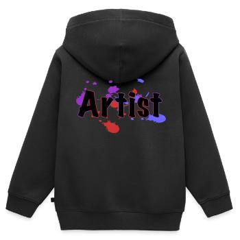 artist - Kids Premium Organic Zip-up Hoodie - black - Back - AI Model Kid Male (0cm)
