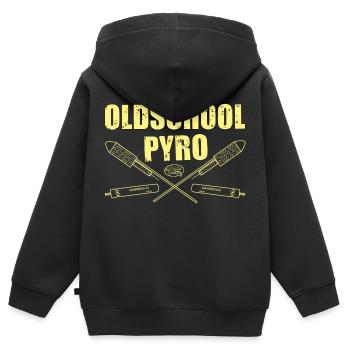 Pyro old school - Sweat Premium à capuche zippé enfant bio - noir - Dos - AI Model Kid Male (0cm)