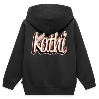 Kathi Prénom Nom Surnom Graffiti - Sweat Premium à capuche zippé enfant bio - noir - Dos - AI Model Kid Male (0cm)