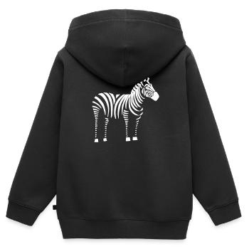 zebra - Kinder Premium zip hoodie biologisch - zwart - Achter - AI Model Kid Male (0cm)