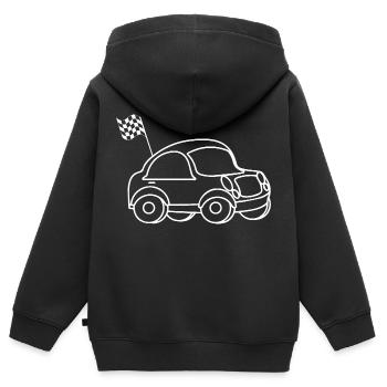 Voiture voiture - Sweat Premium à capuche zippé enfant bio - noir - Dos - AI Model Kid Male (0cm)