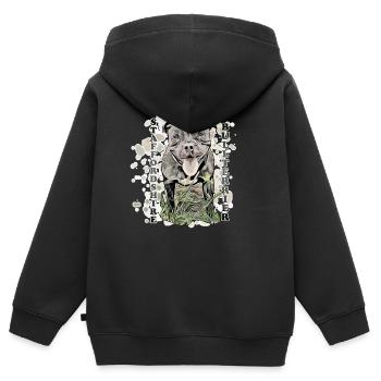 Staffordshire Bull Terrier2 - Kids Premium Organic Zip-up Hoodie - black - Back - AI Model Kid Male (0cm)