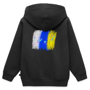 8 îles Canaries - Sweat Premium à capuche zippé enfant bio - noir - Dos - AI Model Kid Male (0cm)