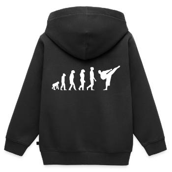 Karate evolution - Kids Premium Organic Zip-up Hoodie - black - Back - AI Model Kid Male (0cm)