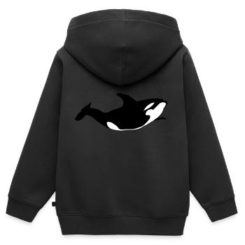 Schwertwal - Kinder Premium Organic Zip Hoodie - Schwarz - Hinten - AI Model Kid Male (0cm)