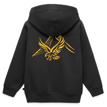 Golden Eagle Mountain - Kids Premium Organic Zip-up Hoodie - black - Back - AI Model Kid Male (0cm)