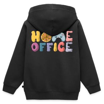 Home Office - Kinder Premium Organic Zip Hoodie - Schwarz - Hinten - AI Model Kid Male (0cm)
