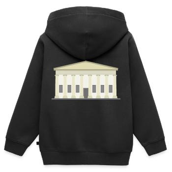 Icône de Londres British Museum - Sweat Premium à capuche zippé enfant bio - noir - Dos - AI Model Kid Male (0cm)