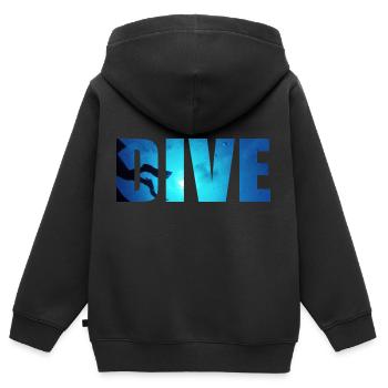 DIVE Underwater Diver - Kids Premium Organic Zip-up Hoodie - black - Back - AI Model Kid Male (0cm)