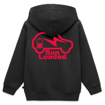 e-auto, e-mobilität,elektro-auto, zoe, EV-driver - Kinder Premium Organic Zip Hoodie - Schwarz - Hinten - AI Model Kid Male (0cm)