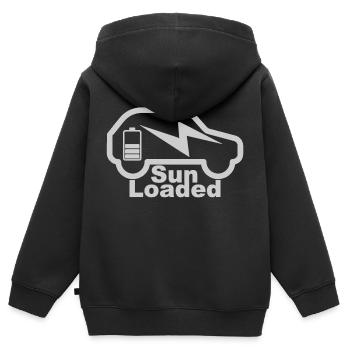 e-auto, e-mobilität,elektro-auto, zoe, EV-driver, - Kinder Premium Organic Zip Hoodie - Schwarz - Hinten - AI Model Kid Male (0cm)