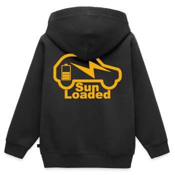 e-auto, e-mobilität,elektro-auto, zoe, EV-driver, - Kinder Premium Organic Zip Hoodie - Schwarz - Hinten - AI Model Kid Male (0cm)