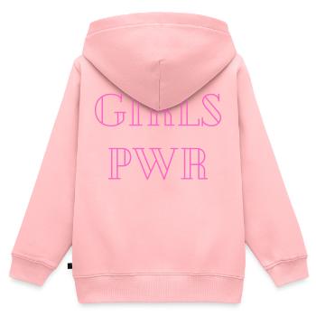 Girls Support Feminism Pride Power cadeau - Sweat Premium à capuche zippé enfant bio - rose - Dos - AI Model Kid Female (0cm)