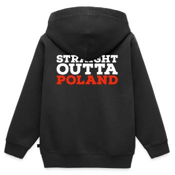 Auto Sticker Polen - Kinder Premium Organic Zip Hoodie - Schwarz - Hinten - AI Model Kid Male (0cm)