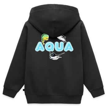 Aqua - Sweat Premium à capuche zippé enfant bio - noir - Dos - AI Model Kid Male (0cm)