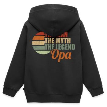 THE MAN THE MYTH THE LEGEND OPA by The Manzanita´s - Kinder Premium Organic Zip Hoodie - Schwarz - Hinten - AI Model Kid Male (0cm)
