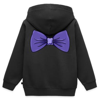 Lila Schleife - Kinder Premium Organic Zip Hoodie - Schwarz - Hinten - AI Model Kid Male (0cm)