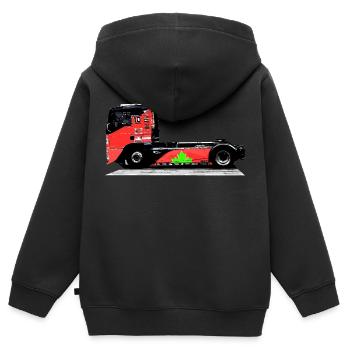 Rennwagen - Kinder Premium Organic Zip Hoodie - Schwarz - Hinten - AI Model Kid Male (0cm)