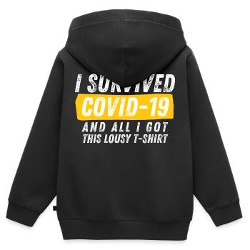 I Survived Covid-19 - Kids Premium Organic Zip-up Hoodie - black - Back - AI Model Kid Male (0cm)