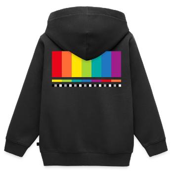 Fernseher Testbild Big Bang Screenshot Mac Display - Kinder Premium Organic Zip Hoodie - Schwarz - Hinten - AI Model Kid Male (0cm)