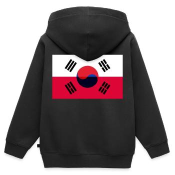 Polen Korea - Kinder Premium Organic Zip Hoodie - Schwarz - Hinten - AI Model Kid Male (0cm)