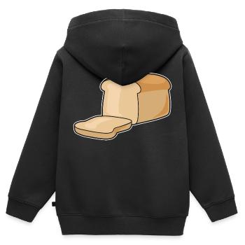 Brot - Kinder Premium Organic Zip Hoodie - Schwarz - Hinten - AI Model Kid Male (0cm)